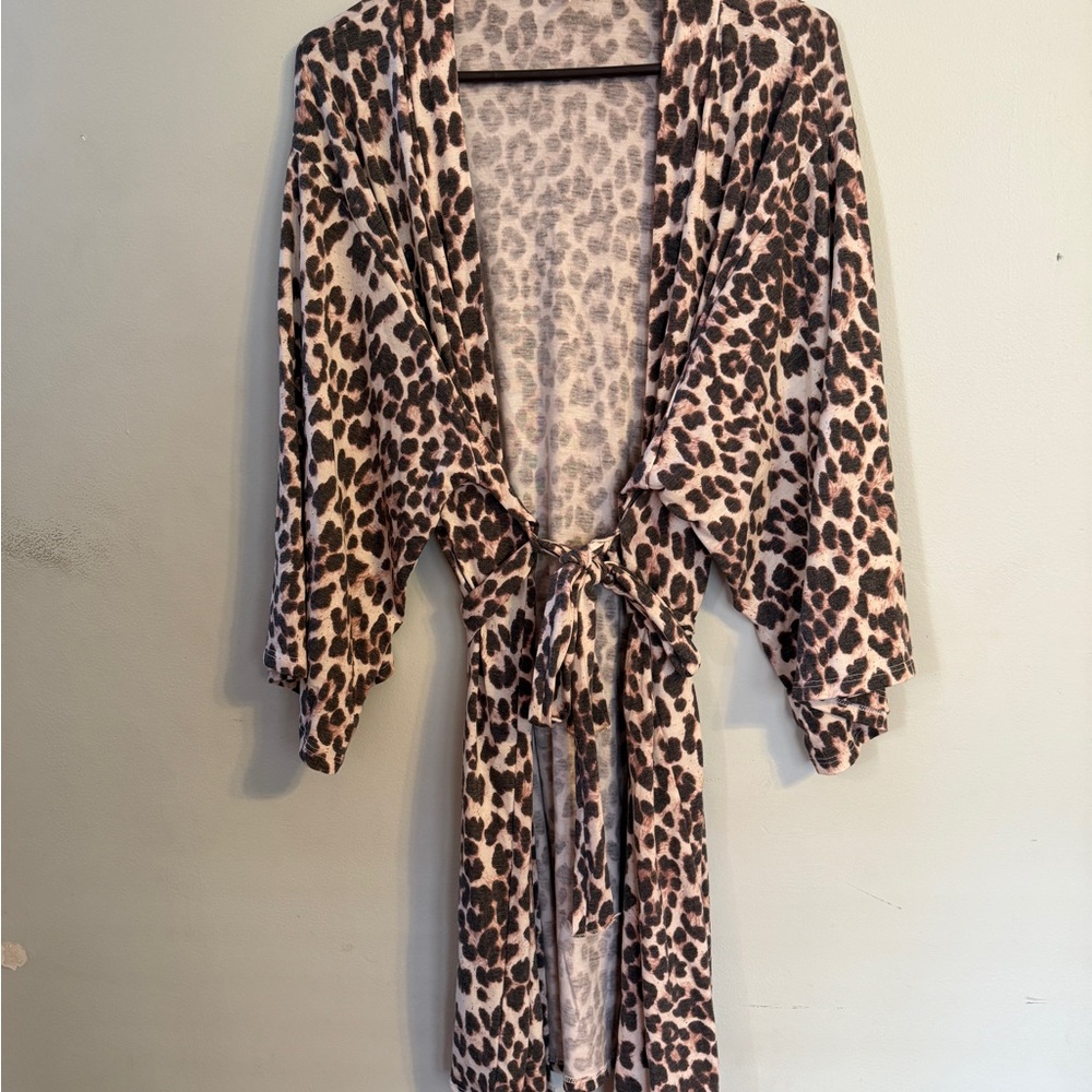 PinkBlush Leopard Print Delivery/Nursing Maternity Robe